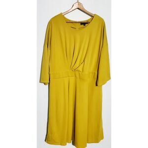 Eloquii Womens Golden Yellow Long Sleeve Dress Size 22 Fall Wedding Guest Office